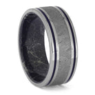 Blue Wedding Band with Meteorite