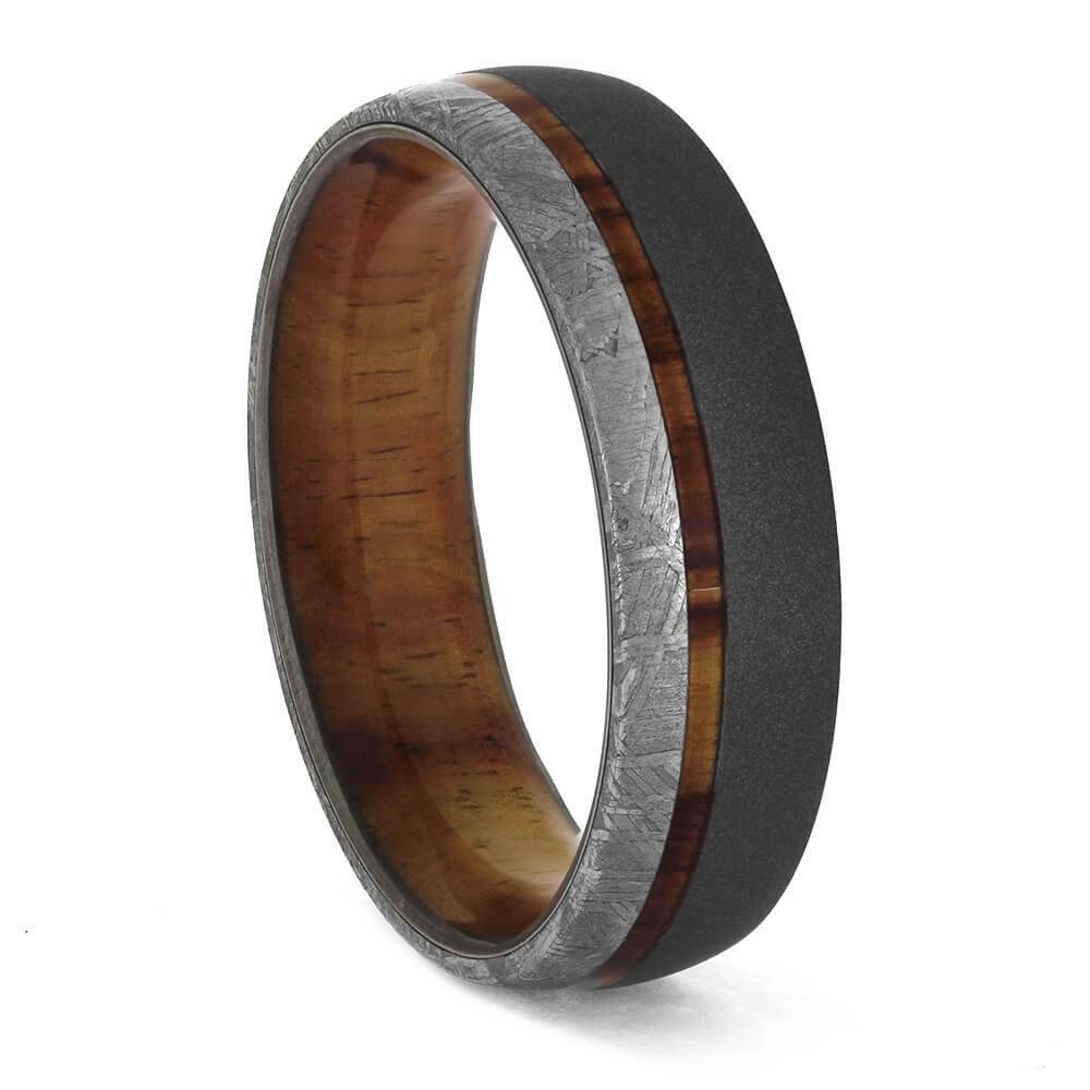 by Jewelry by Johan Tulipwood & Meteorite Men's Wedding Band 000010