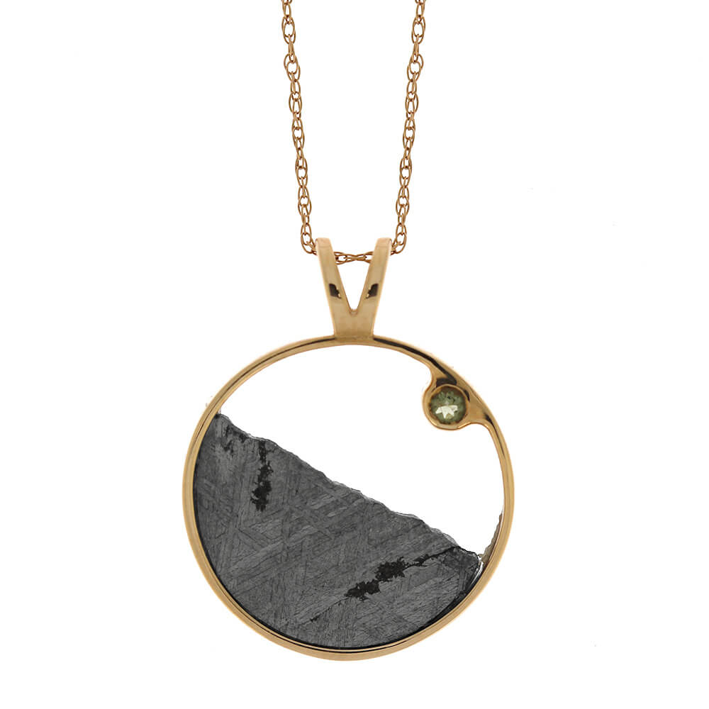 Moldavite Necklace with Meteorite