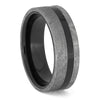 Galactic meteorite black ceramic band with polished finish