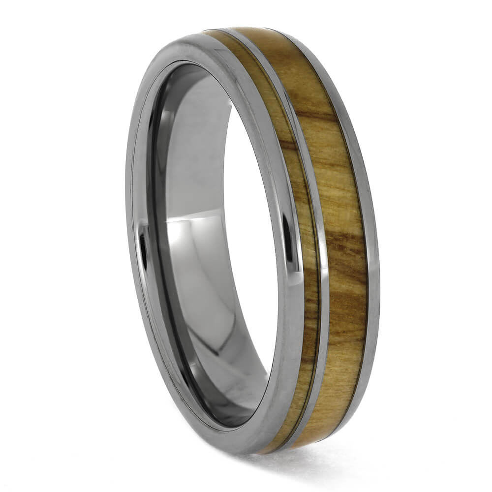 Titanium and Olive Wood Ring