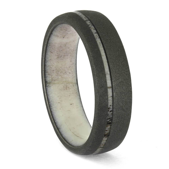 Light Antler Wedding Band