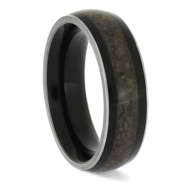 Blackwood and Fossil Wedding Band