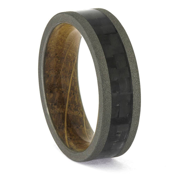 Whiskey Barrel and Carbon Fiber Wedding Band