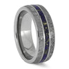 Meteorite and Lapis Wedding Band