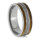 Whiskey Barrel Oak and Meteorite Wedding Band