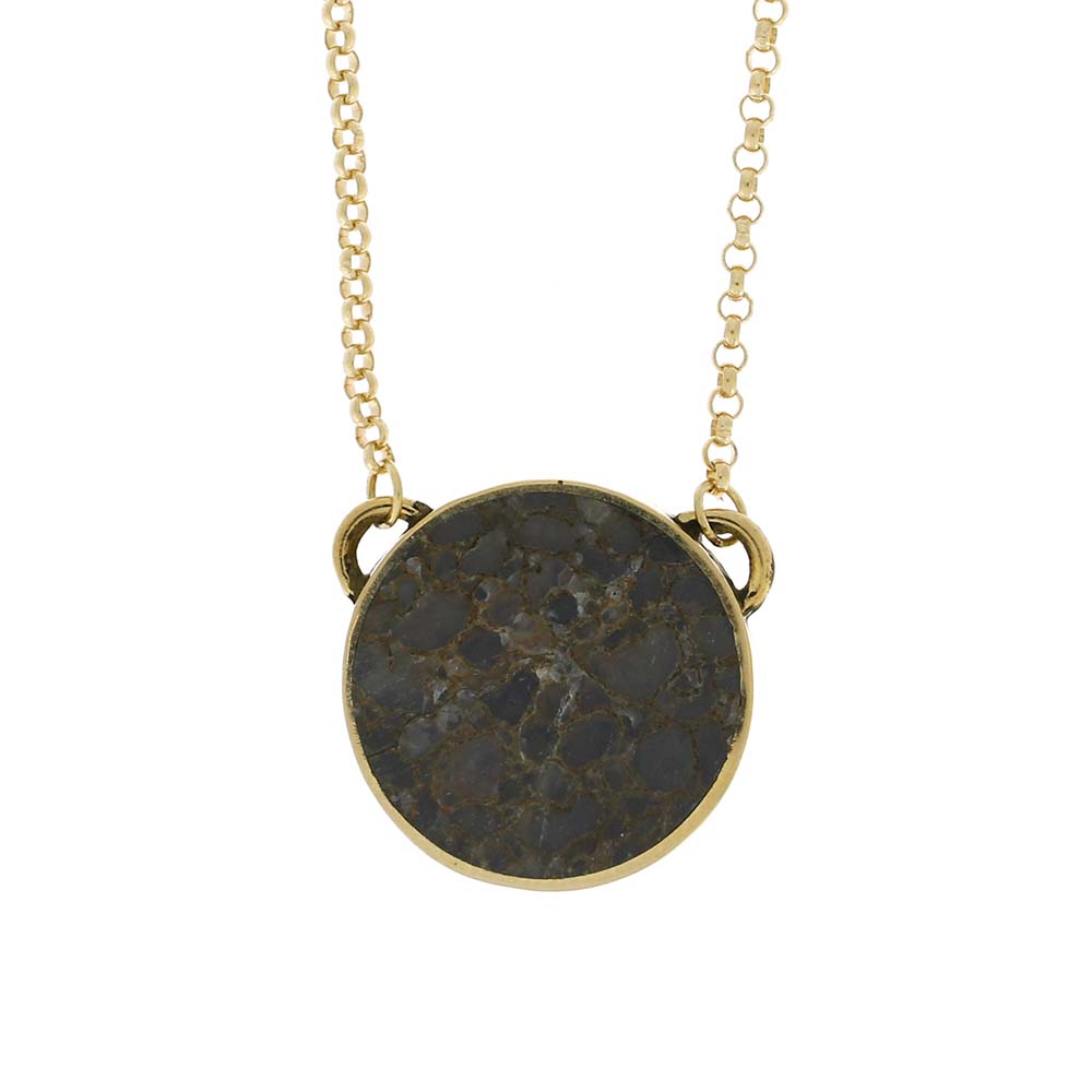 Yellow Gold and Fossil Necklace