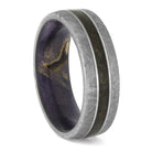 Meteorite and Fossil Wedding Band for Men