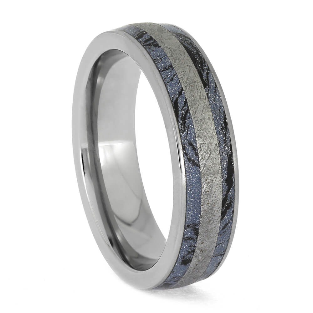 Mokume and Meteorite Wedding Band