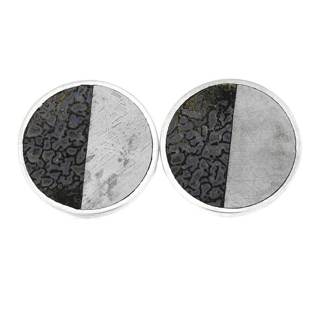 Dinosaur Bone and Meteorite Cuff Links