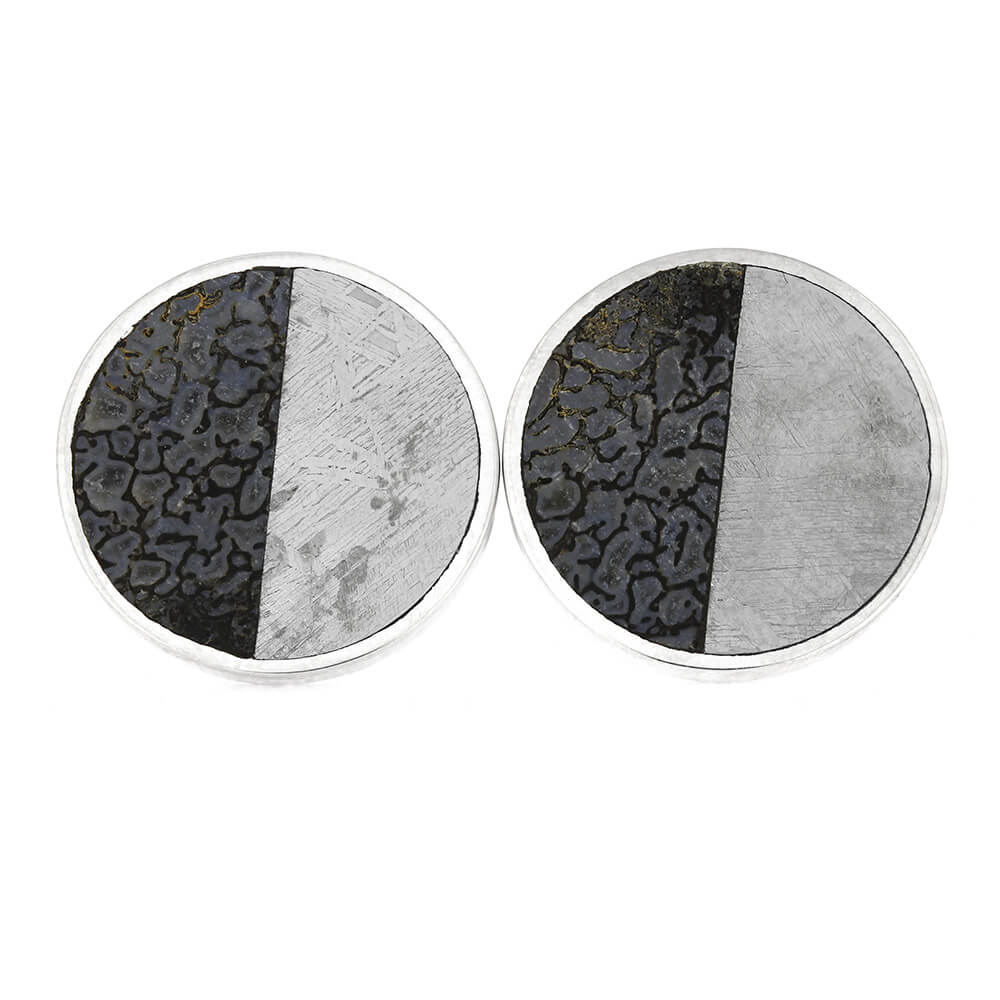 Dinosaur Bone and Meteorite Cuff Links