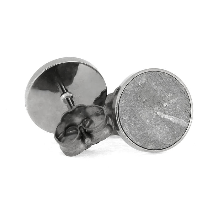 Titanium Stud Earrings with Meteorite