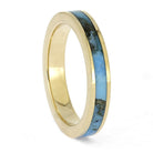 Turquoise and Yellow Gold Wedding Band