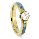 Turquoise and Yellow Gold Engagement Ring