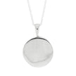 Silver pendant necklace on a white background