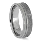 Meteorite and Deer Antler Wedding Band