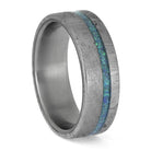 Meteorite and Opal Wedding Band