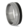 Men's Music Ring with Meteorite and Vinyl