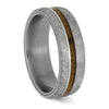 Meteorite and Teak Wood Wedding Band