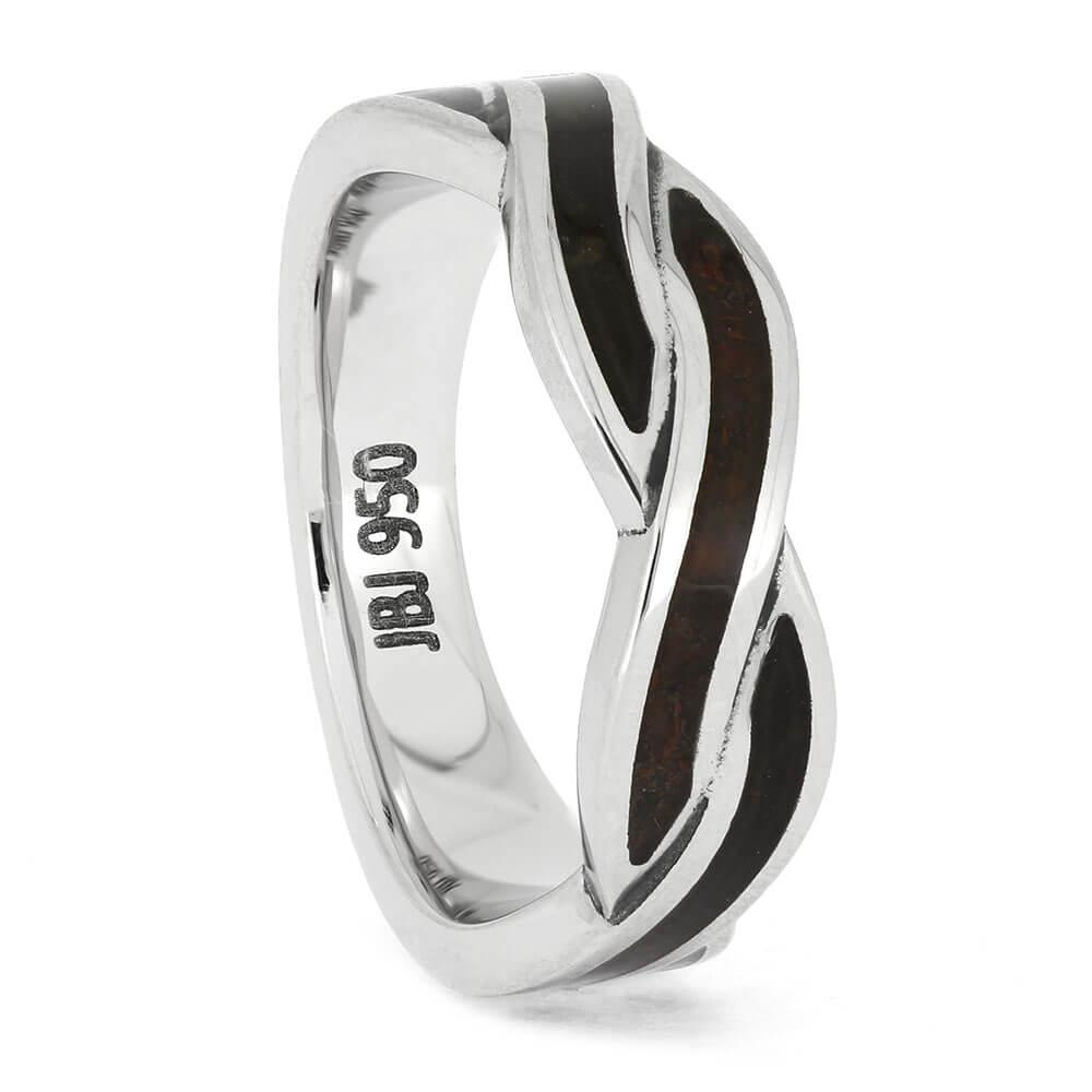 Platinum and Fossil Wedding Band