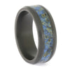 Black Zirconium and Blue Box Elder Wood RIng