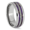 Meteorite and Purple Wood Wedding Band