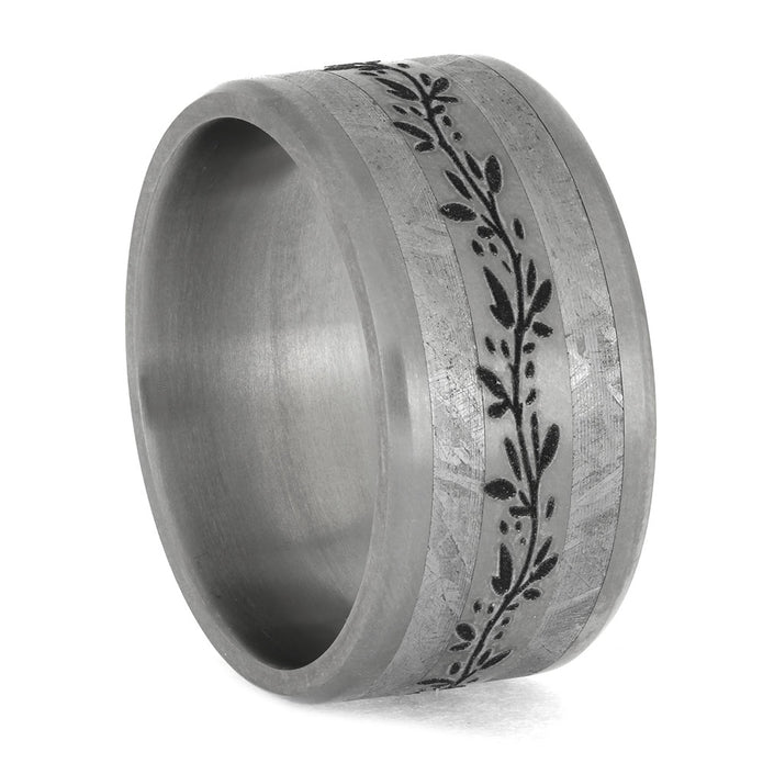 Engraved Meteorite Ring