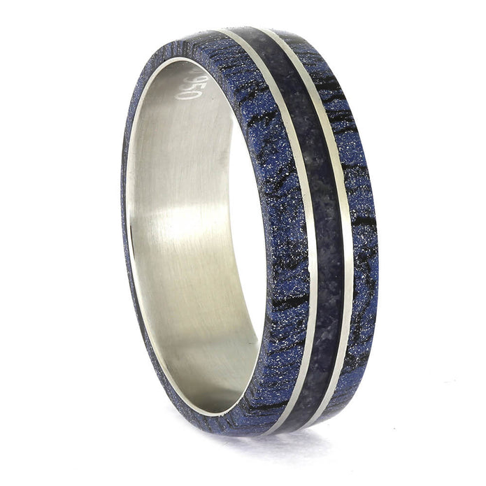 Dark Blue Ring with Mokume and Sapphires