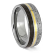Gibeon Meteorite and Dino Bone Wedding Band