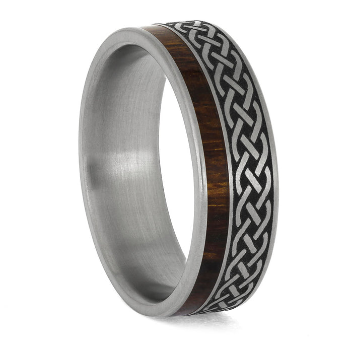 Ironwood and Celtic Knot Wedding Band