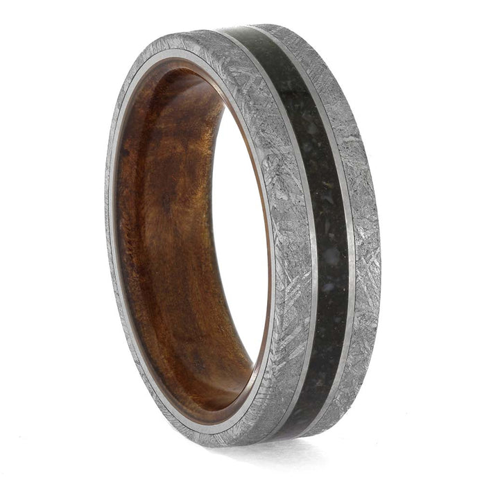Meteorite and Fossil Ring for Men