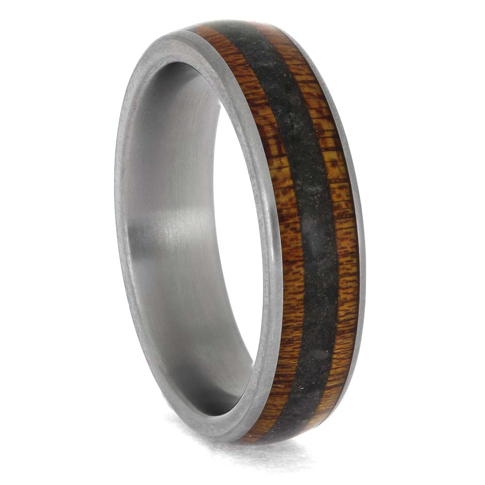 Onyx and Bloodwood Wedding Band
