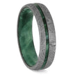 Green Wood and Meteorite Wedding Band