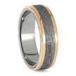 Men's Meteorite Wedding Band with Rose Gold