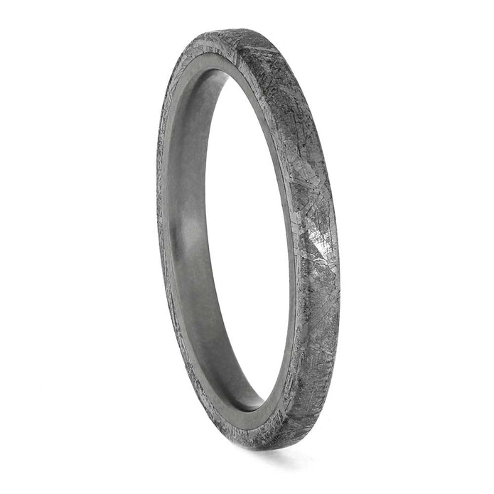 Slender Meteorite Ring for Women