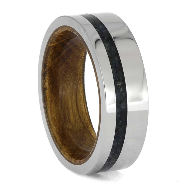 Whiskey Barrel Wood Sleeved Titanium Wedding Band