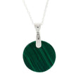 Malachite Pendant Necklace with Sterling Silver Chain