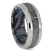 Meteorite Ring with Mokume Gane Sleeve
