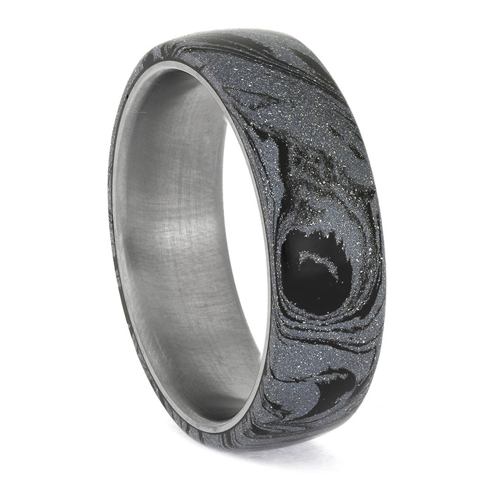 Cobaltium Mokume Wedding Band