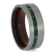 Malachite and Bloodwood Ring with Titanium