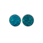 Small Synthetic Opal Stud Earrings