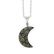 Silver Fossilized Coral Moon Necklace close-up