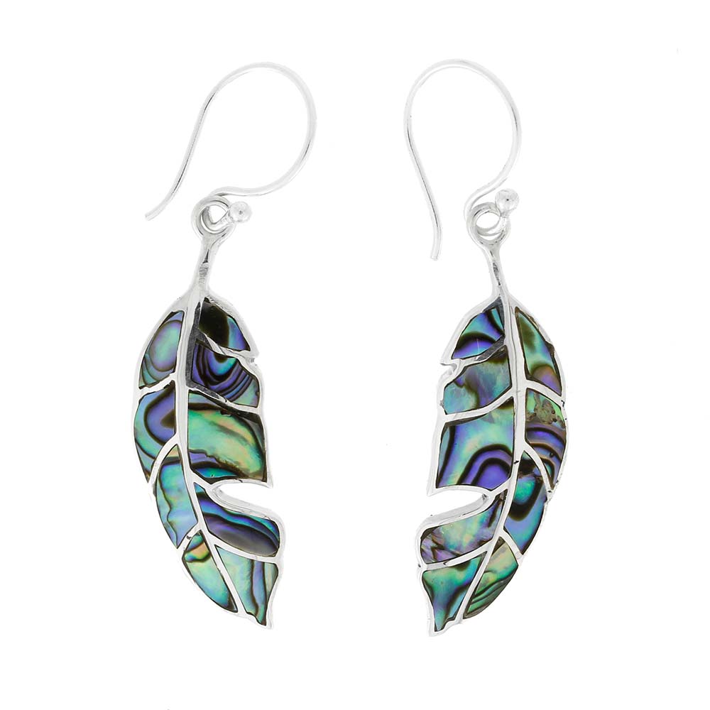 Dangle Earrings with Abalone Shell Inlays