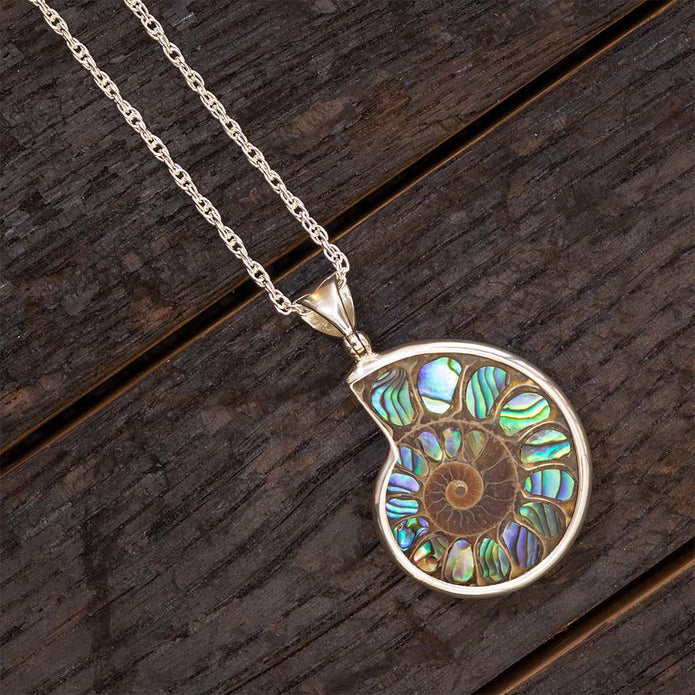 Abalone and Ammonite Necklace