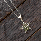 Moldavite Necklace with Star Pendant