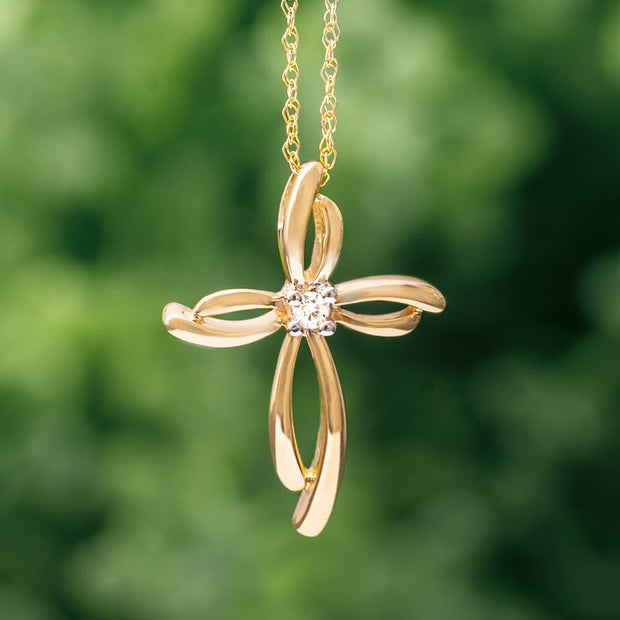 Cross Necklace with Diamond