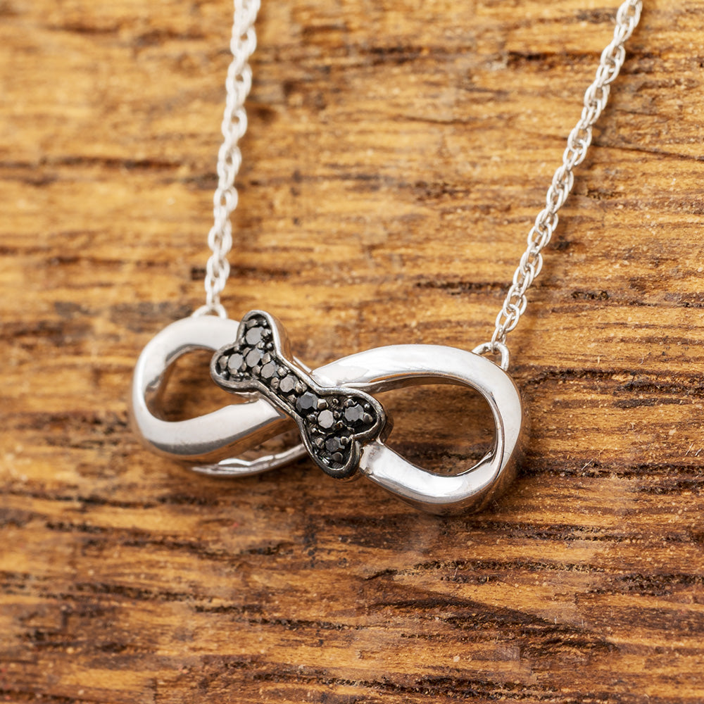 Designer 925 Sterling Silver Diamond Infinity Eternity Anniversary Necklace  | eBay