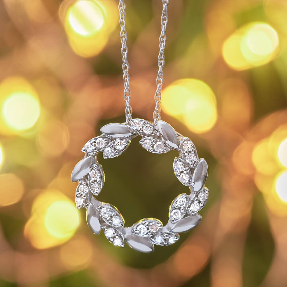 Flawless Cut 9ct White Gold Diamond Circle Of Life Pendant With Chain –  Shiels Jewellers