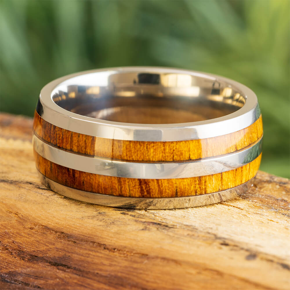 Koa Wood Wedding Band for Men