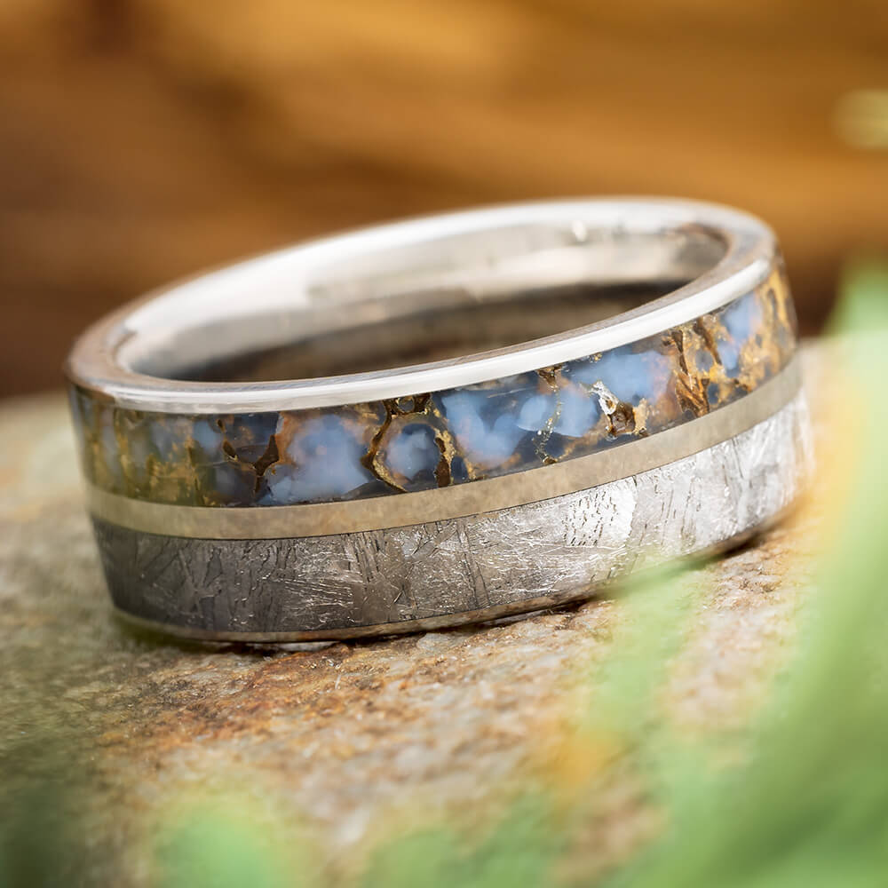 Meteorite and Fossil Ring